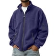 thumbnail image 2 of Polar Fleece Jacket for Men Ghalytn Full Zip Stand Collar Coat - Lightweight Outdoor Top with Pockets, 2 of 7