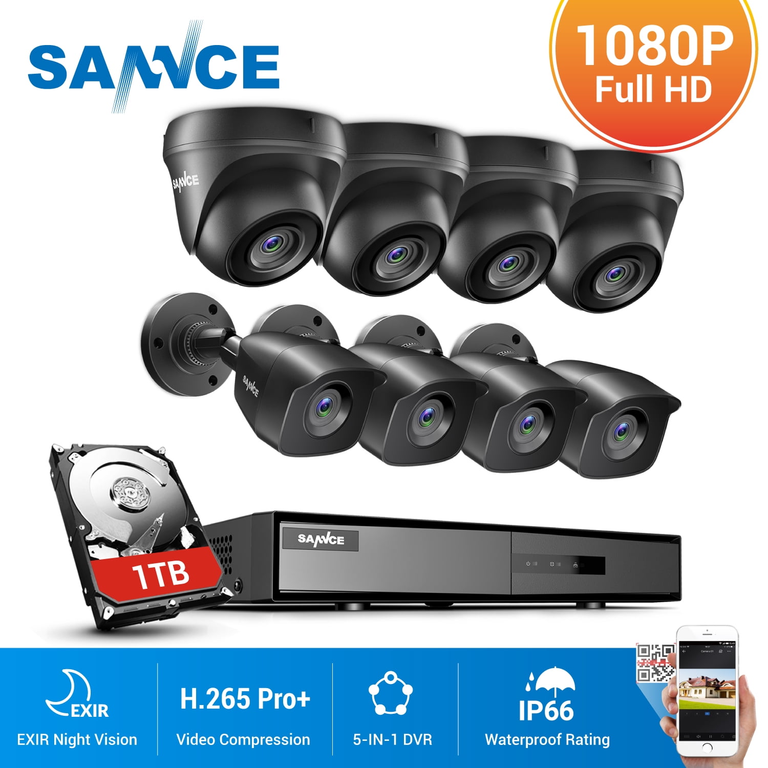 Hikvision 8MP 5MP 1080P CCTV SECURITY SYSTEM 4CH 8CH 5IN1 DVR VIDEO 3000TVL OUTDOOR CAMERA 