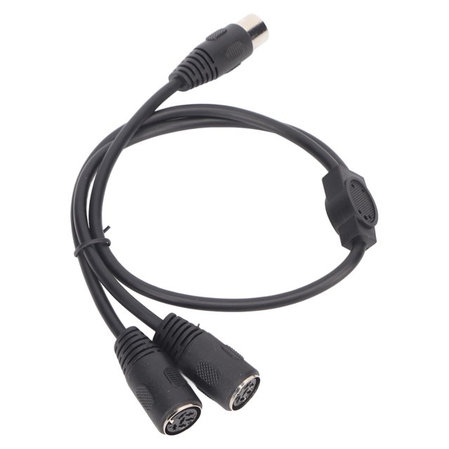 DIN 6 Pin Y Splitter Cable, 6 Pin DIN Male To 2 Female Splitter Cable 1.6ft Rugged Connector Housing Versatile For Amplifiers For System