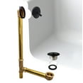thumbnail image 4 of Westbrass 22-1/2" 17 ga. Brass Bathtub Assembly with Trip Lever and Strainer Drain, Matte Black, 4 of 17