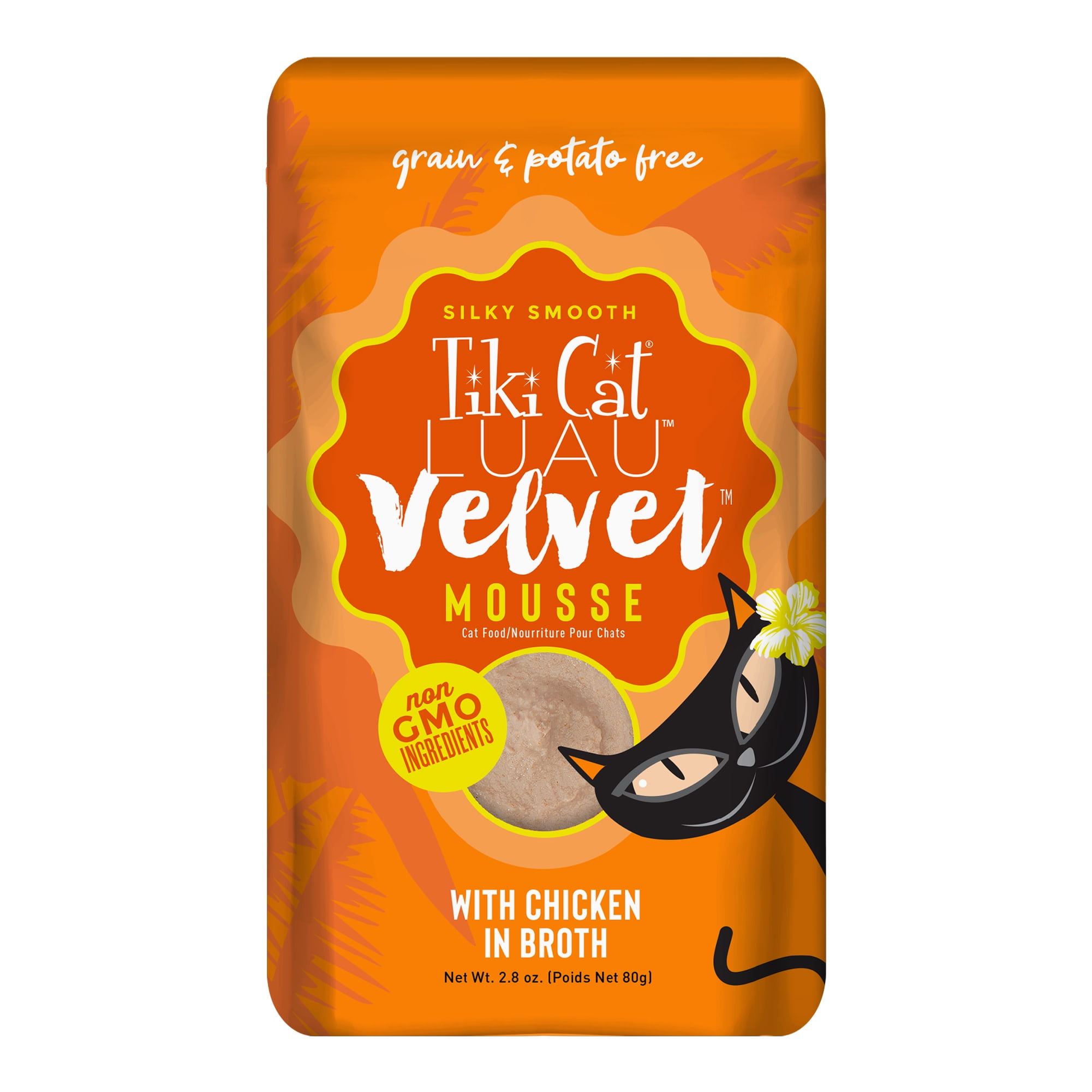 (12 pack) Tiki Pets Luau Chicken Wet Dry Cat Food Grain-Free High Protein, GMO-Free 2.8 oz Pouch