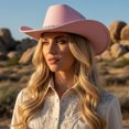 thumbnail image 3 of RUINIXCW Cowboy Cowgirl Hat For Women Men Western Hats Rhinestone Cowboy Hat Wide Brim Cow Girl Rodeo Hat Felt Jazz Cap For Rodeo Party, 3 of 9