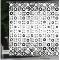 thumbnail image 4 of Ambesonne Geometric Shower Curtain, Vortex Disc Shapes, 69"Wx84"L, Black White, 4 of 5