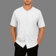 thumbnail image 2 of Mens Botón Camisa Color Sólido Cuello en V Manga Corta Sobredimensionado Transpirable Cardigan Superior, Largo Cardigan Hombres Desgaste Deportivo Casual, 2 of 8