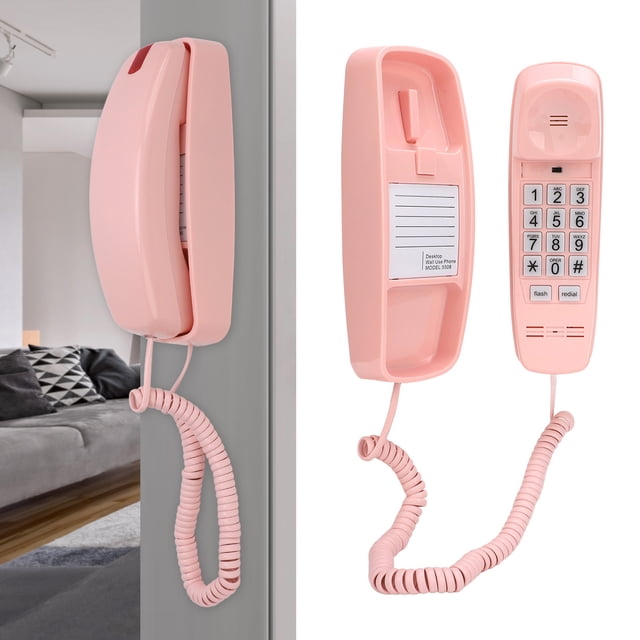 Teléfono Fijo, Botón Grande, Ligero, Montable En La Pared, Pequeño Trimline, Teléfono Residencial Con Cable Para Bancos