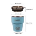 thumbnail image 3 of Tazas para acampar 300ML Cerveza Té Leche Tazas con tapa para caminatas al aire libre (Azul lago), 3 of 7