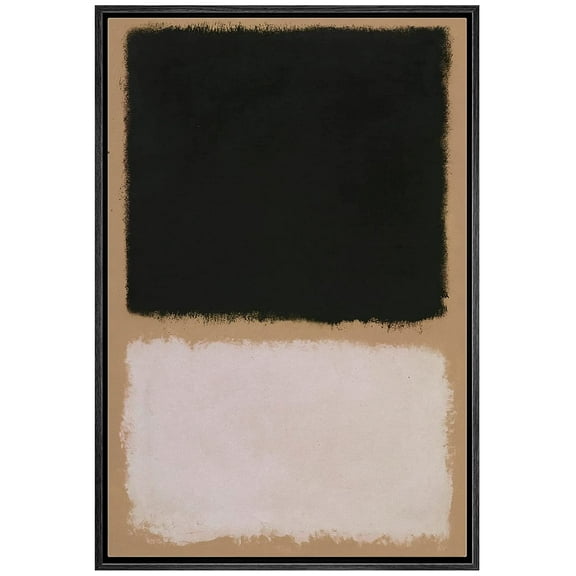 IDEA4WALL Framed Canvas Print Wall Art Rothko Style 1960s Geometric Color Blocks Abstract Shapes Modern Art Contemporary for Living Room, Bedroom, Office - 16"x24" Black