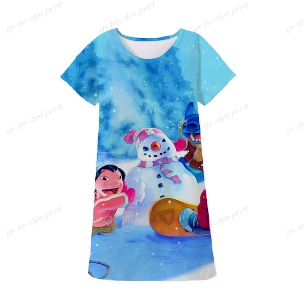 Vestido de punto de Disney para niños y niñas, vestidos de cuello redondo, faldas informales de dibujos animados para niños, ropa de 1 a 10 años, ropa de Navidad para niños, 7T-8T Gao Jinjia LED