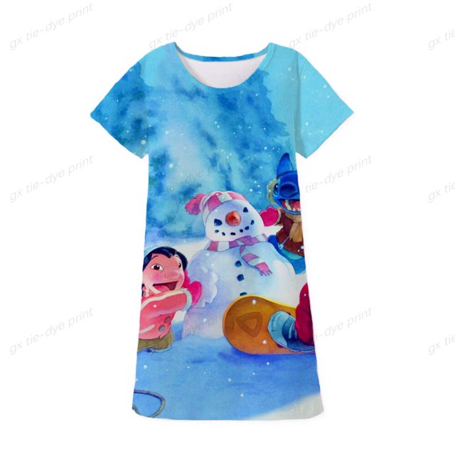 Vestido de punto de Disney para niños y niñas, vestidos de cuello redondo, faldas informales de dibujos animados para niños, ropa de 1 a 10 años, ropa de Navidad para niños, 11T-12T Gao Jinjia LED