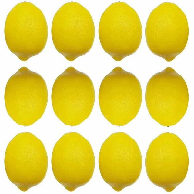 VONKY 12 Pieces Artificial Lemons Simulated Model Photography Props Imitation Fruits for Home Living Room Table Weddings Party