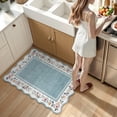 thumbnail image 4 of Lahome 2'x3' Boho Floral Washable Small Rug,Ultra-Thin Scalloped Rug, Non-Slip & Stain Resistant,Soft Low-Pile Mat for Kitchen, Bathroom, Bedroom Front Door Indoor Entrance (2x3ft,Blue), 4 of 10