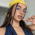 thumbnail image 2 of Fashion Clear Glasses Non Prescription  Glasses for Women Blue Light Blocking Rectangle Metal Glasses Frame, 2 of 6
