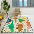 thumbnail image 3 of SKYSONIC Area Rug Pattern with Dinosaurs Leaves Nursery Rug Floor Mat Kids Playing Mat for Living Room Bedroom, 63x48 in, 3 of 6