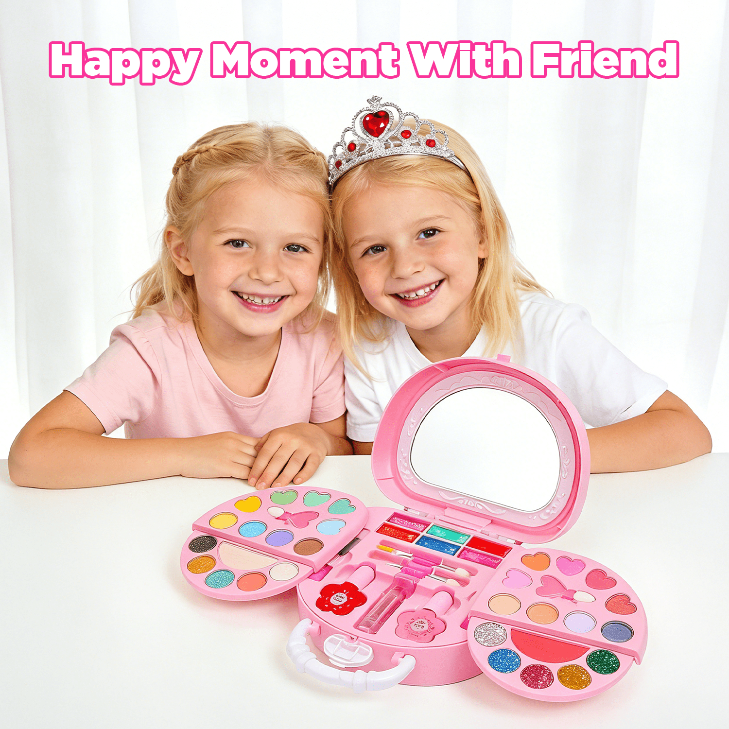 Kids Makeup Kit for Girl, Non-Toxic Toys Toddler Cosmetic With Mirror, Real Washable Kids Makeup Sets for Girls 5-8 Year Old Gifts