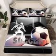 thumbnail image 2 of Feelyou Cartoon Football Athlete Bed Sheets, Soccer Sports Gaming King Sheets, Teens Kids Boys Girls Sheet Set, Luxury Bedroom Decor, 4 Pieces, 2 of 7