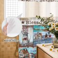 thumbnail image 3 of No Hook Shower Curtain, Rustic Star Farm Shower Curtains for Bathroom with See Through Top Window, American Country Berry Wood Grain Waterproof & Washable Bath Curtain Extra Long 72"x84", 3 of 9