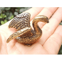 Miniature Brass Goose Figurine Model Ornament Retro  Animal Statue Home Table Decoration Solid Metal Ornament, Mini Goose Sculpture fr129