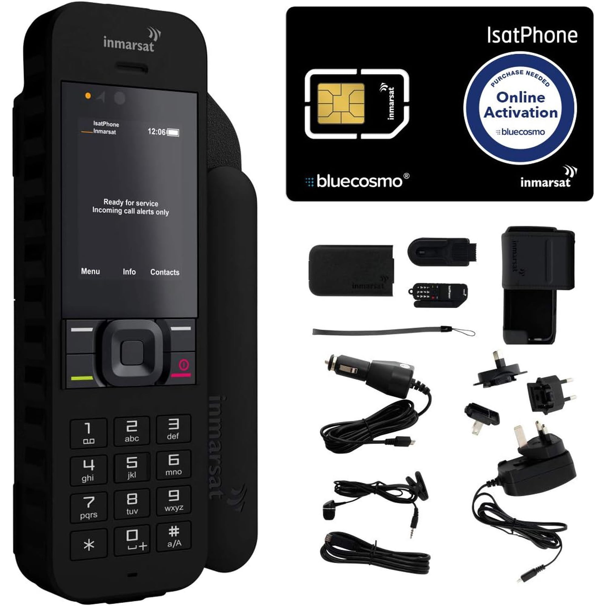 BlueCosmo Inmarsat IsatPhone 2 Satellite Phone Kit - 1: SIM Card Included (No Airtime)