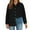 Black, variant on Snoarin Button-Up Shirts for Women Oversized Solid Color Long Sleeved Button Up Shirt and Adjustable Sleeve Top Pleated Pattern Casual Shirt XL-5XL