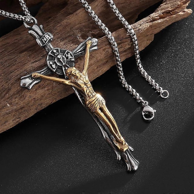 Jesus Christian Bible Cross Pendant Necklace Men and Women Faith Prayer Amulets Jewelry