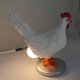 thumbnail image 1 of Lámpara de mesa con diseño de resina de simulación de gallo blanco de Pascua, 1 of 3