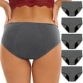 thumbnail image 6 of EchfiProm 5PC Panties for Women Pack Gray Breathable Comfortable Polyester Plus Size Period XXXXL, 6 of 9