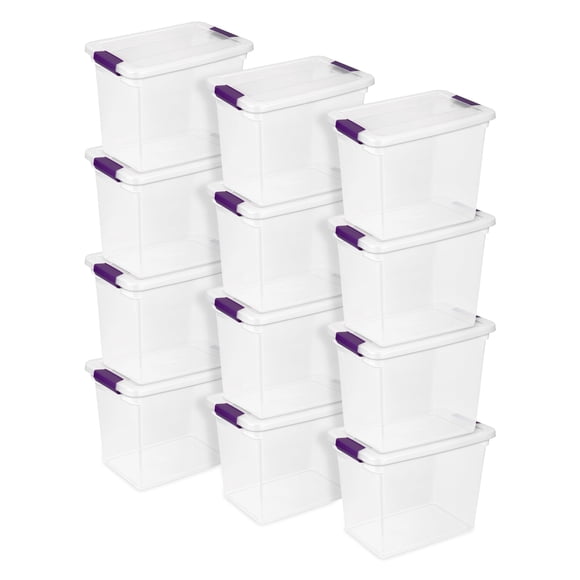 Caja de almacenamiento Sterilite ClearView Latch 27 Qt, paquete de 12 unidades