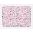 thumbnail image 1 of Pink and White Bath Mat, Symbolic Japanese Flowering Cherry Blossom in Random Arrangement, Plush Bathroom Decor Mat with Non Slip Backing, 29.5" X 17.5", Rose Burgundy Hot Pink, by Ambesonne, 1 of 2