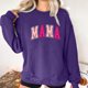 thumbnail image 5 of Sudadera Penkiiy Mama Mujer Glitter Patch Mama Crewneck Sudaderas Mama Print Manga Larga Moda Suéter XS Púrpura, 5 of 7