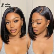LUVME Nature Max Silky Bob Ear-to-Ear Glueless 13x6 Frontal HD Lace Bob Wig