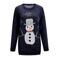 thumbnail image 5 of POINTERTECK Pull Pull Col Rond Flocon de Neige Modèle Petit Bonhomme de Neige des Femmes Pull de Noël, 5 of 5