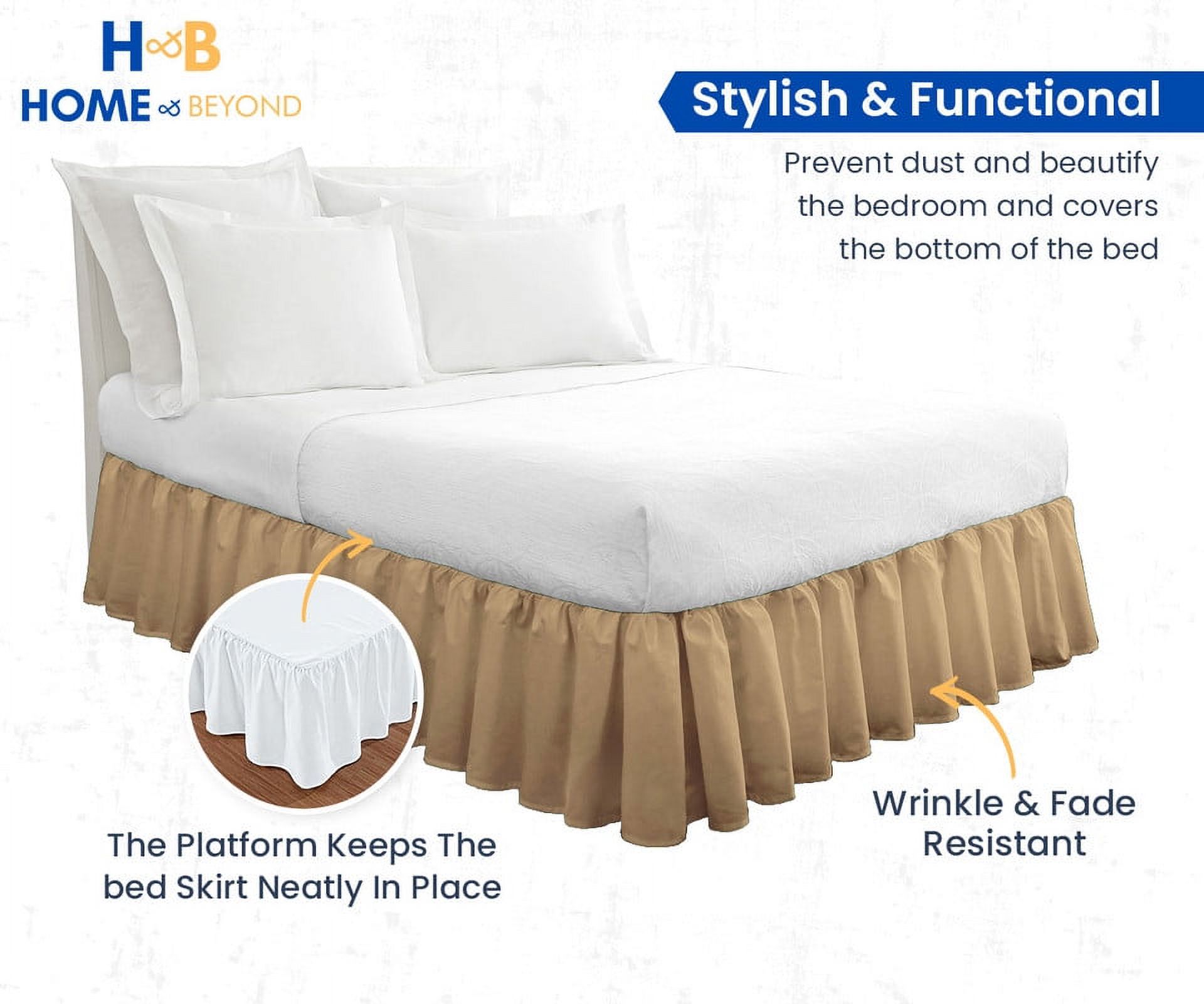 HNB Store Ruffled Bed Skirt Easy Fit 18