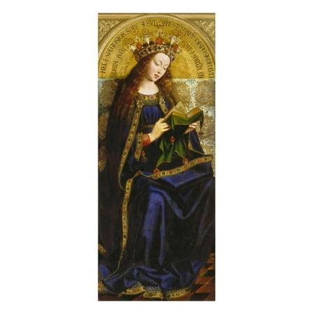 Van Eyck Ghent Altarpiece - Virgin Mary. Copy after Van Eyck (Ghent Altarpiece) Print Wall Art By Michiel Coxcie
