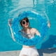 thumbnail image 4 of Anillo de natación transparente inflable, anillo flotante de piscina inflable con plumas de lentejuelas gruesas Adepaton Albercas e Inflables, 4 of 5