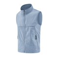 thumbnail image 4 of Mifsaly Men's Lightweight Windbreaker Vest Stand Collar Zip Up Sleeveless Jacket Casual Sportswear Running Outerwear Waistcoat with Zip Pockets for Golf Hiking Travel Light Blue,XL, 4 of 5