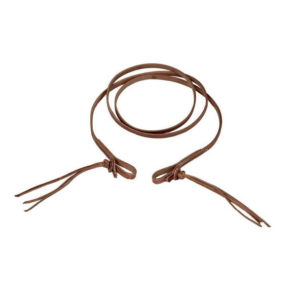 AJ Tack Oiled Harness Leather Rattlesnake Roper Reins - 5/8in x 7ft 9in