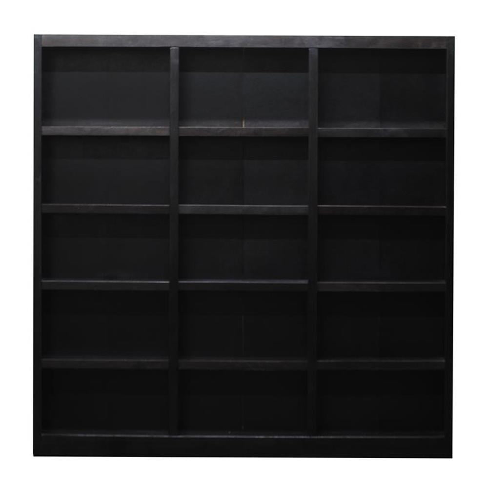 Home Square 72" Tall 15-Shelf Triple Wide Wood Bookcase in Espresso - Set of 2