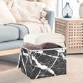 thumbnail image 5 of 16.5x12.6x11.8in Foldable Flip-Top Storage Bin, Dustproof Magic Tape Closure, Ideal for Home & Toy Organization，Black and White Marble, 5 of 7