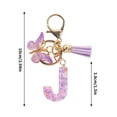 thumbnail image 2 of Holiday Decorations Christmas Indoor New Initial Letter Keychains for Women Tassel Purple Cute Car Keychain for Wallet Backpack Bag, J, 2 of 4