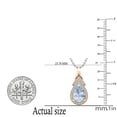 thumbnail image 3 of Dazzlingrock Collection 10X7mm Pear Aquamarine & Round White Diamond Teardrop Pendant for Women with 18 Inch Silver Chain (0.15 ctw, Color I-J, Clarity I1-I2) in 18K Rose Gold, 3 of 4