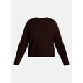 thumbnail image 5 of Terra & Sky Women's Plus Mid-Weight Crewneck Pullover Sweater, Carob, 5 of 5