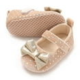 thumbnail image 2 of Otqutp Baby Girls Boys Bow Canvas Sandals Hook Loop Dot Sequins Glitter Walking Shoes New Born Closed Toe Ankle Summer Shoes, 2 of 9