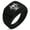 Black, variant on Stainless Steel Zombie Skull Biohazard Geometric Pattern Step-Down Biker Style Polished Ring
