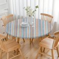 thumbnail image 3 of Colorful Geometric Striped Pattern Round Fitted Tablecloth with Elastic Edge,Dining Table Cover Waterproof,Outdoor Round Tablecloth for Camping,Dining,Indoor and Outdoor, 3 of 7