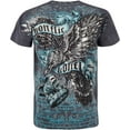 thumbnail image 2 of Sakkas Eagle Clutching Crown Metallic Silver Embossed Cotton Mens T-Shirt - Grey - Medium, 2 of 2