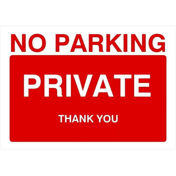 No Parking Private Thank You Sign Parking Signs & Permits Metal Sign Tin Sign 12x16 Inch - Caution Safety Warning Security Signs Indoor & Outdoor Signs for Home, Office, Work
