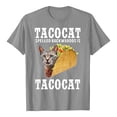 thumbnail image 2 of Tshirts Shirts for Men Taco Cat Printed Casual Short Sleeve Graphic Tees Soft Loose Lightweight Fit Comfortable Crew Neck Men's Shirts Grey XXXXL, 2 of 5