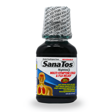 SanaTos Nighttime Formula for Cold & Flu Discomfort, 6 fl oz