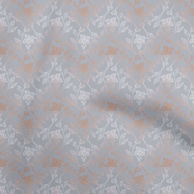 oneOone Viscose Chiffon Dusty Blue Fabric Leaves Craft Projects Decor Fabric Printed By The Yard 42 Inch Wide