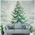 BCIIG Christmas Tree Snowflakes Winter Landscape Tapestry Wall Hanging